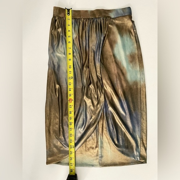 Le Superbe Take it easy Metallic Slit Multicolor Tie dye Skirt Oil Spill S - Picture 6 of 9